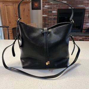 Lauren Ralph Lauren Crawley Black Leather Tote NWOT